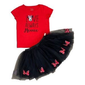 Disney Tutu Couture Minnie Mouse T-Shirt & Skirt/Tutu - Girls Size 5/6